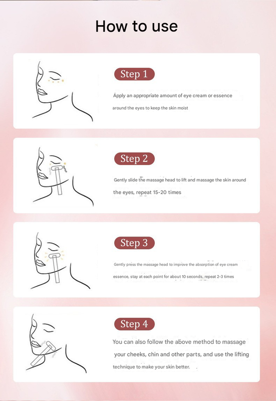 Pink New Cat Claw Eye Massager - Microcurrent Vibrating Eye Serum Device