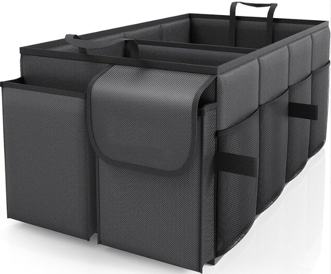 Black Car Trunk Storage Box - Foldable Organizer