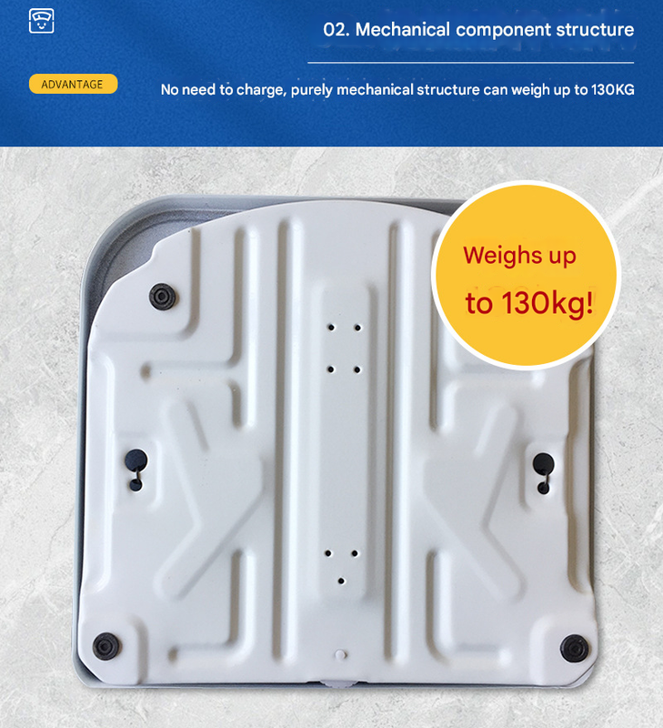 Light Gray Classic Mechanical Bathroom Scale - Battery-Free Analog Body Weight Scale with Non-Slip Platform