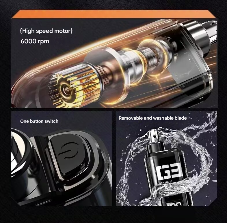 White Painless Electric Nose & Ear Hair Trimmer - USB-C Rechargeable Grooming Tool with LED Battery Display for Men and Women