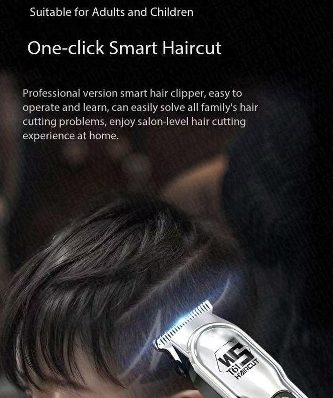 Black Professional Cordless Hair Clippers - USB Rechargeable Trimmer with LED Display for Barbers & Home Grooming