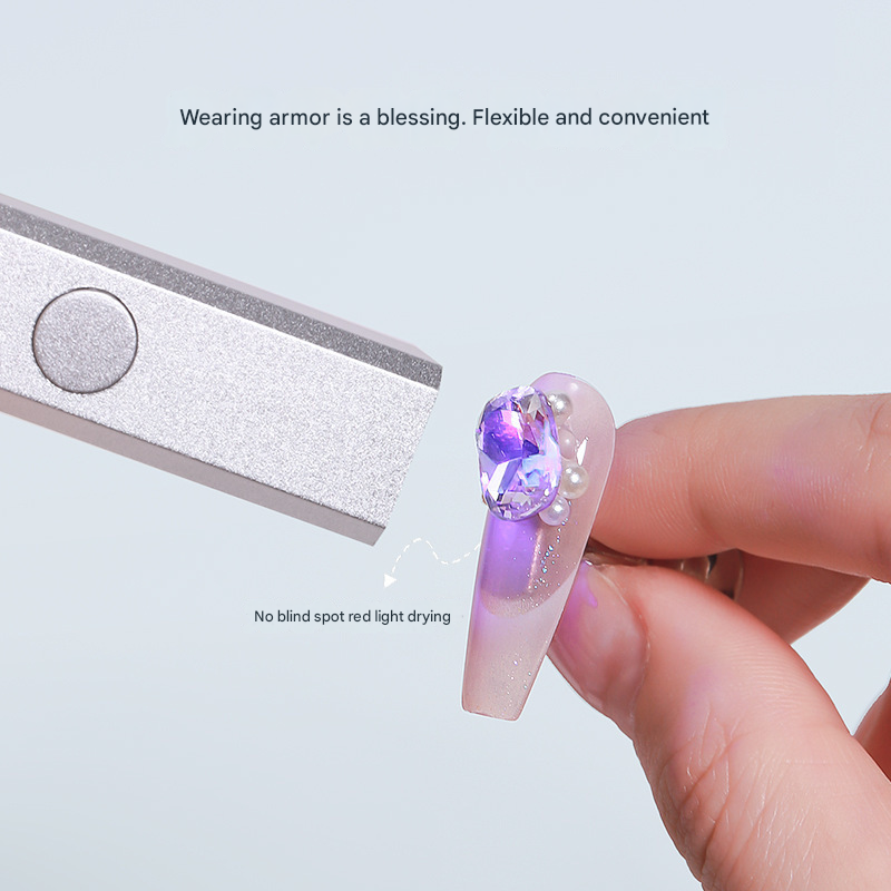 Green Handheld UV LED Nail Curing Pen - Portable USB-C Rechargeable Light for Fast-Drying Gel Polish & Nail Art