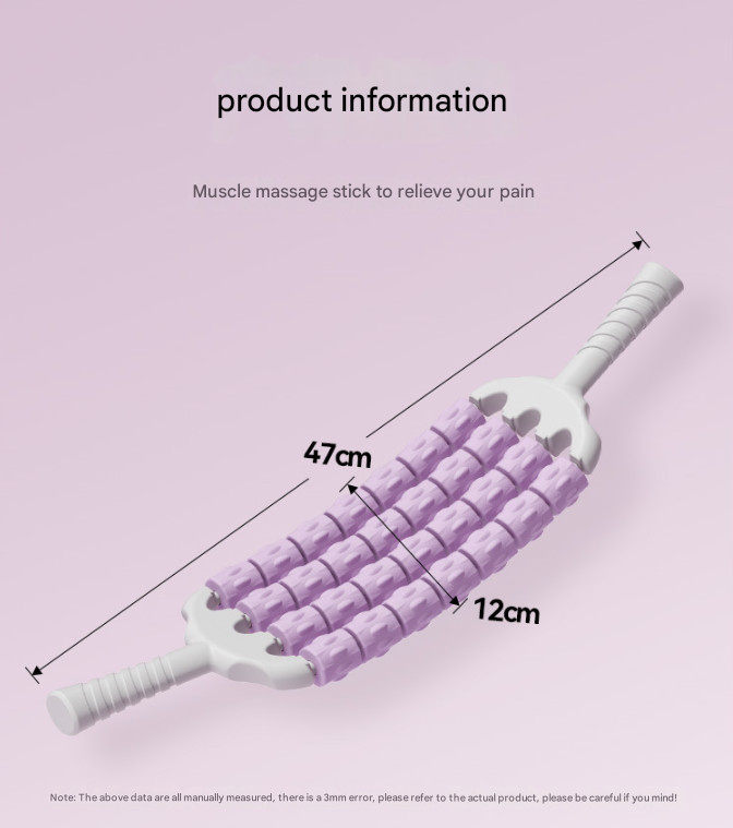 Pink Four-Row Bendable Massage Roller - Muscle Relaxation and Sensory Integration Training for Children