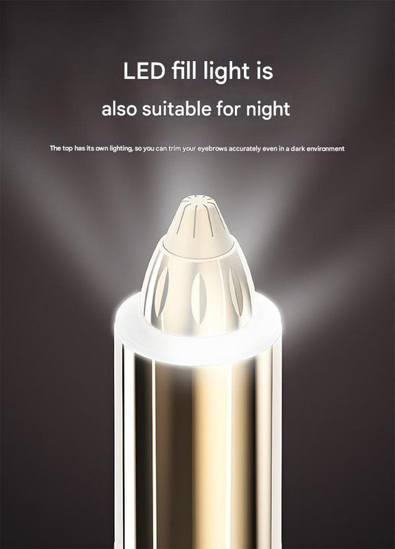 2-in-1 Electric Hair Remover for Women - Eyebrow Trimmer & Facial/Body Shaver with LED Light, USB-C Rechargeable(pink)