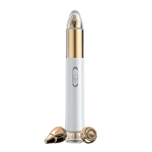 2-in-1 Electric Hair Remover for Women - Eyebrow Trimmer & Facial/Body Shaver with LED Light, USB-C Rechargeable(white)