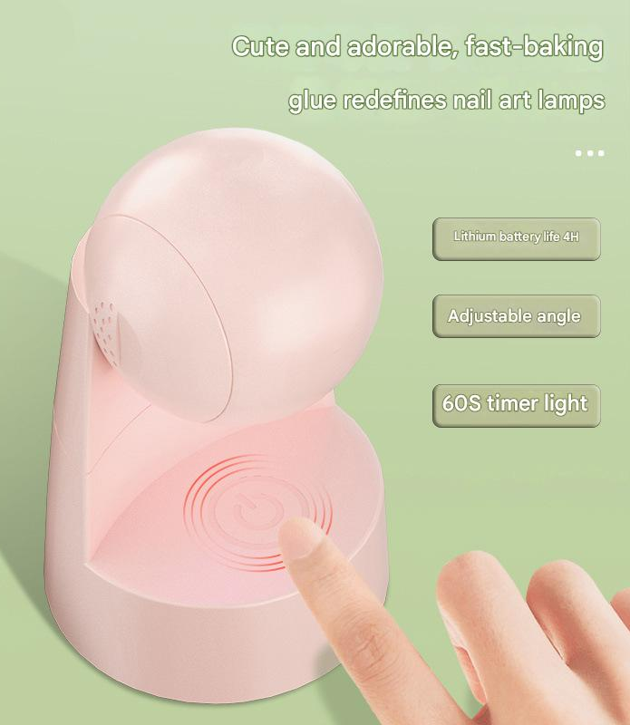 Two Mini Portable UV/LED Nail Lamp - Fast Curing, Adjustable Angle, 60s Timer, USB Rechargeable(white)