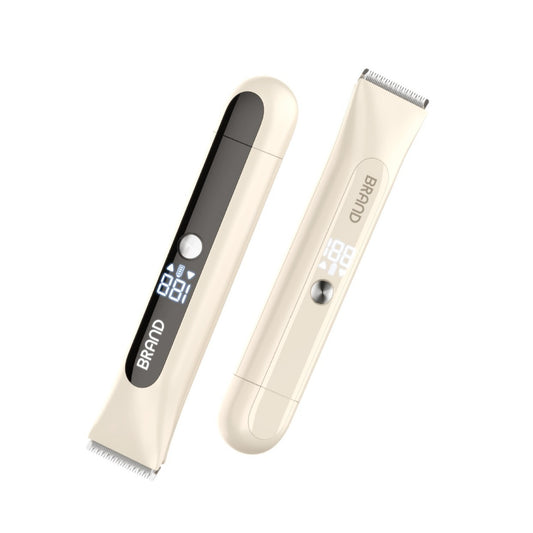 Dual-Head Electric Hair Trimmer - IPX7 Waterproof Body Groomer with Type-C Charging(Beige)