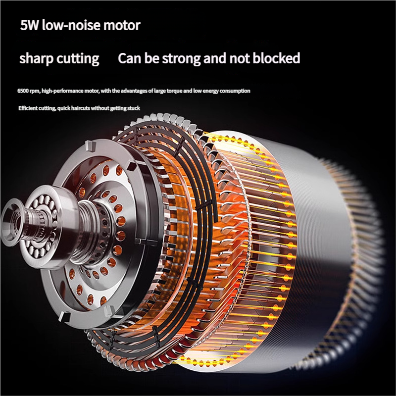 Professional Steel Hair Clipper - Low Noise Motor with 3 Guard Combs & Type-C Charging(silver)