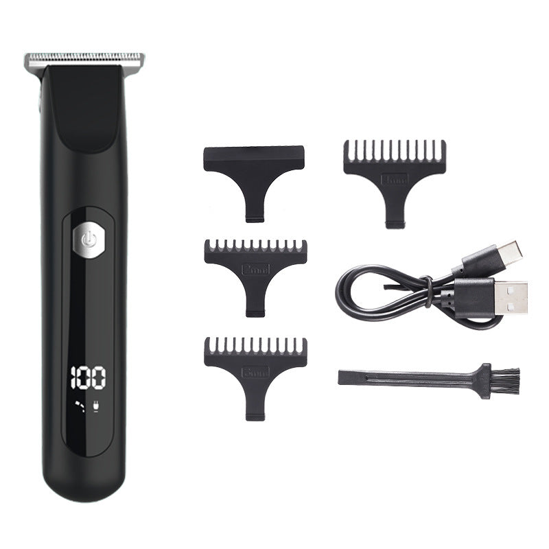 Professional Steel Hair Clipper - Low Noise Motor with 3 Guard Combs & Type-C Charging(black)