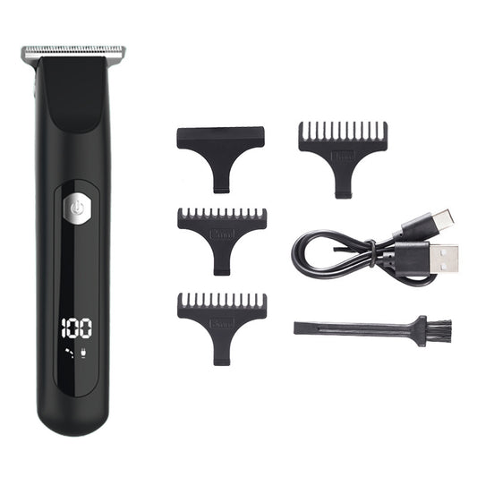 Professional Steel Hair Clipper - Low Noise Motor with 3 Guard Combs & Type-C Charging(black)