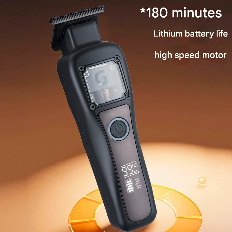 Professional Cordless Hair Clipper with Magnetic Motor - 9900 RPM, 180 Min Runtime, LCD Display & Dual Charging(black)
