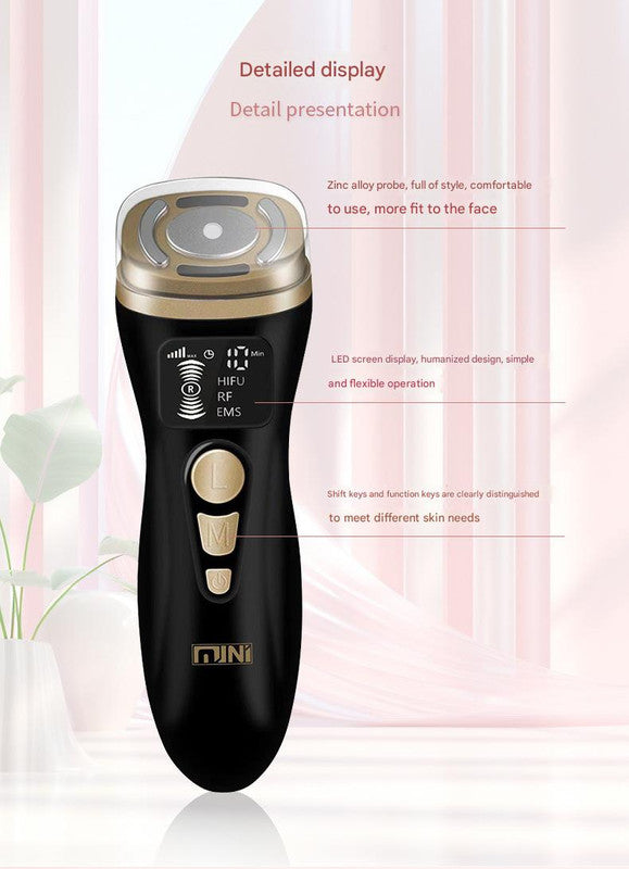 3-in-1 Facial Firming & Anti-Wrinkle Device with HIFU, RF & EMS Technology(black)