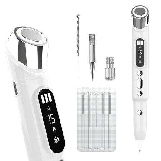 Advanced 3-in-1 Skin Care Device: 15-Level Spot Remover Pen with Hot & Cold Facial Therapy(White)