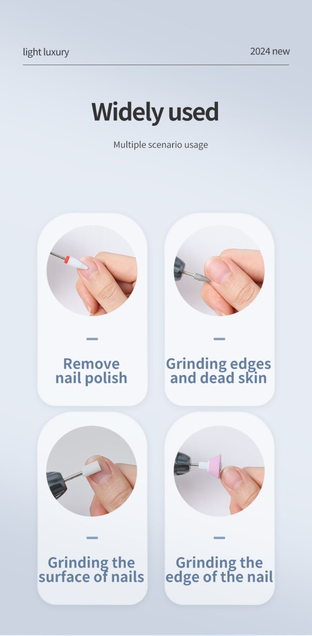 Professional Electric Nail Drill Pen Kit - 3-Speed, Bidirectional, Rechargeable Manicure & Pedicure Tool(Silver Gray)