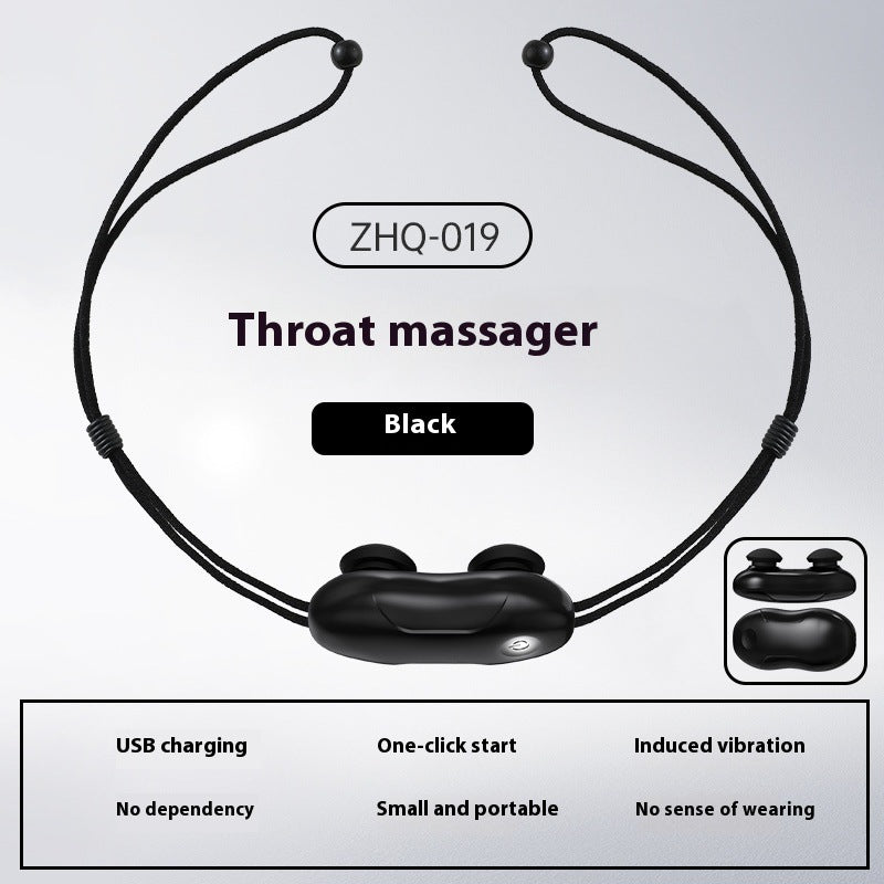 Smart Anti-Snoring Throat Massager - AI-Powered Vibration Sleep Aid, USB-C Rechargeable & Portable(black)