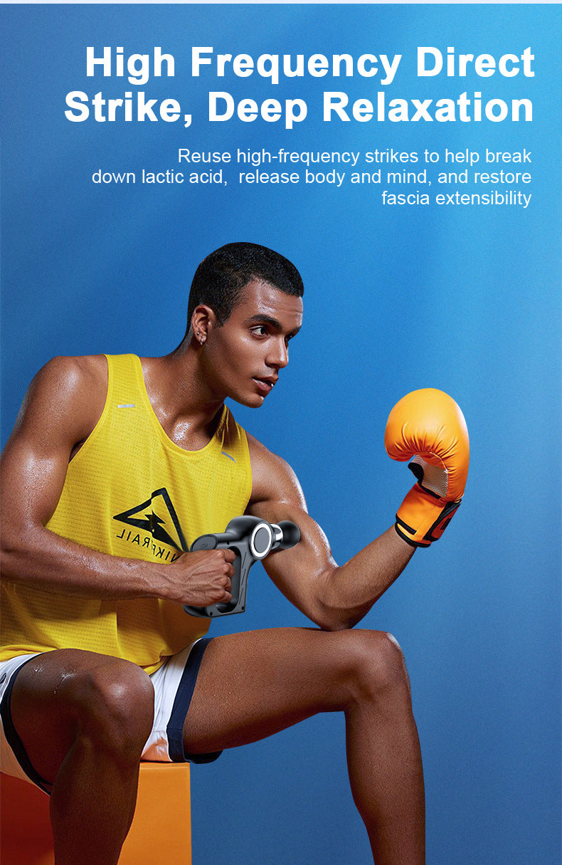 Professional Deep Tissue Percussion Massage Gun - 30 Speeds, 6 Heads & LCD Touch Screen(black)