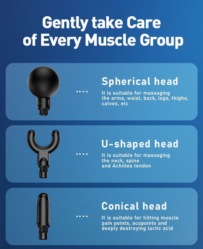 Professional Deep Tissue Percussion Massage Gun - 30 Speeds, 6 Heads & LCD Touch Screen(grey)