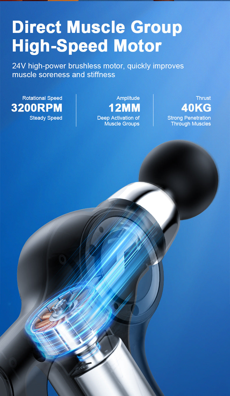 Professional Deep Tissue Percussion Massage Gun - 30 Speeds, 6 Heads & LCD Touch Screen(red)