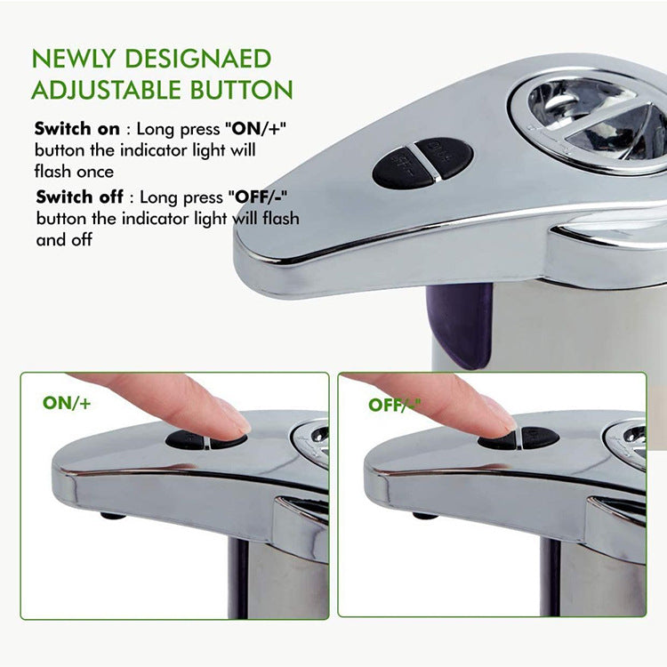 Touchless Automatic Soap Dispenser - Stainless Steel, Adjustable Volume, Infrared Sensor for Kitchen & Bathroom(Silver)