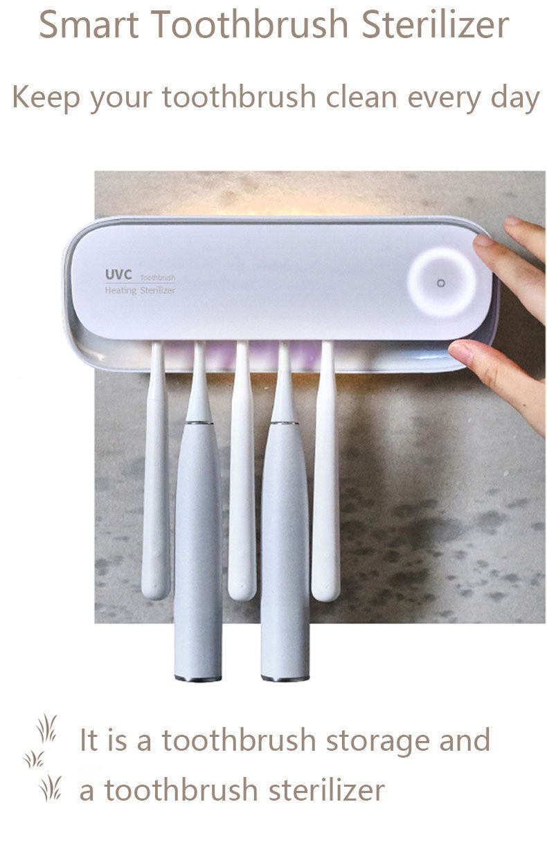 Smart UVC Toothbrush Sterilizer & Holder with Heat Drying, Radar Sensor Night Light(white)