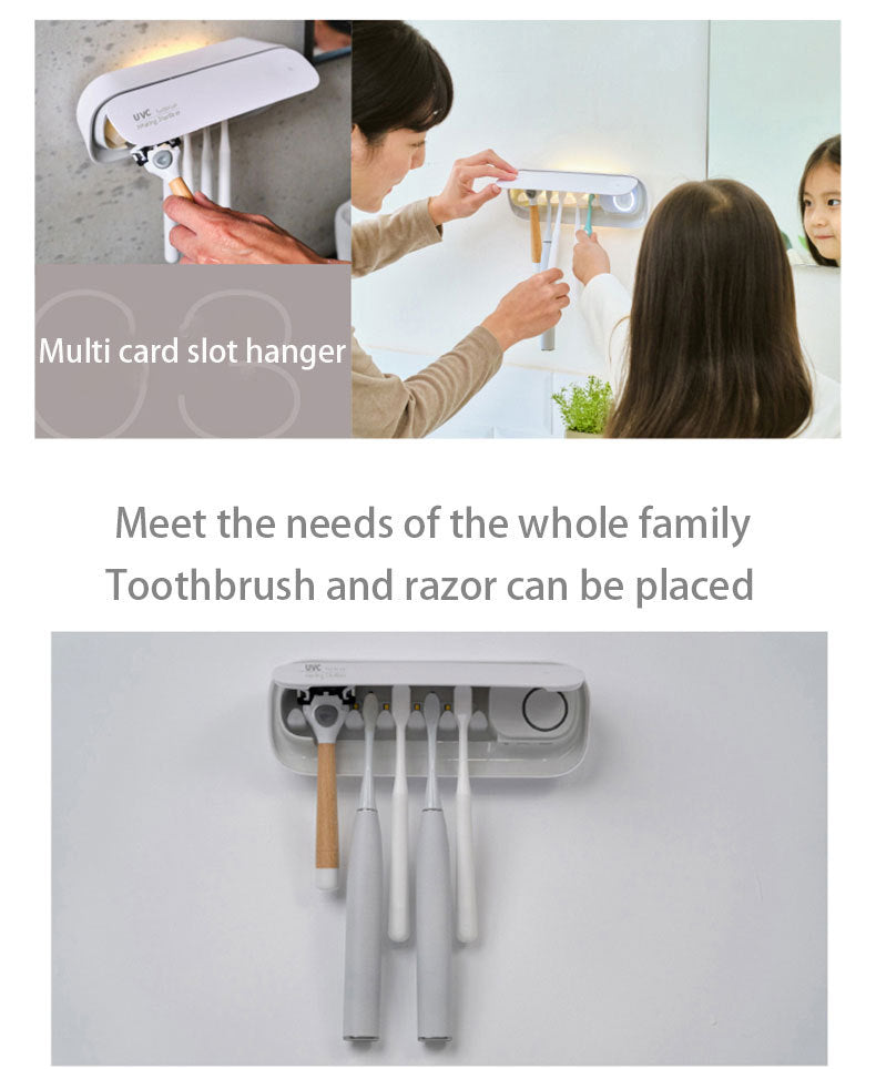Smart UVC Toothbrush Sterilizer & Holder with Heat Drying, Radar Sensor Night Light(white)