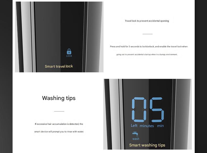 All-in-One Professional Men's Grooming Kit - IPX7 Waterproof Hair Clipper & Beard Trimmer with LED Display(Grey)