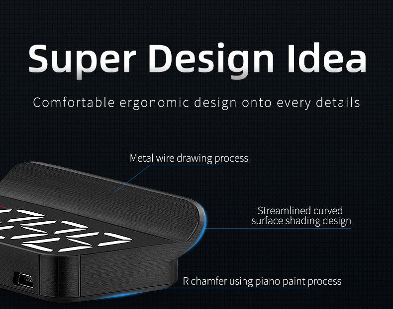 Compact OBD2 Car Head-Up Display (HUD) - Digital Speedometer with 5 Alarm Functions & Adaptive Brightness(black)