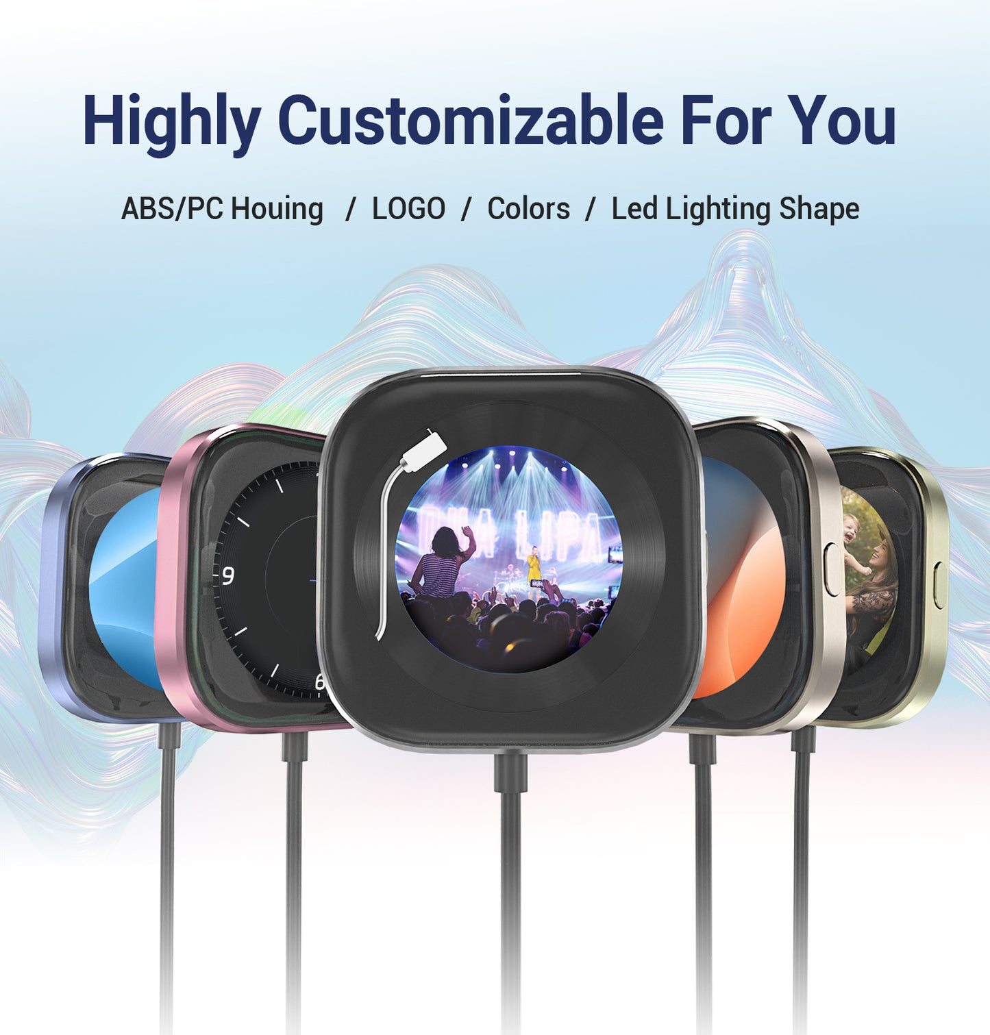 Wireless CarPlay Adapter with 1.6" Multi-Functional Screen, Car Diffuser & 360 Vent Clip(silver)