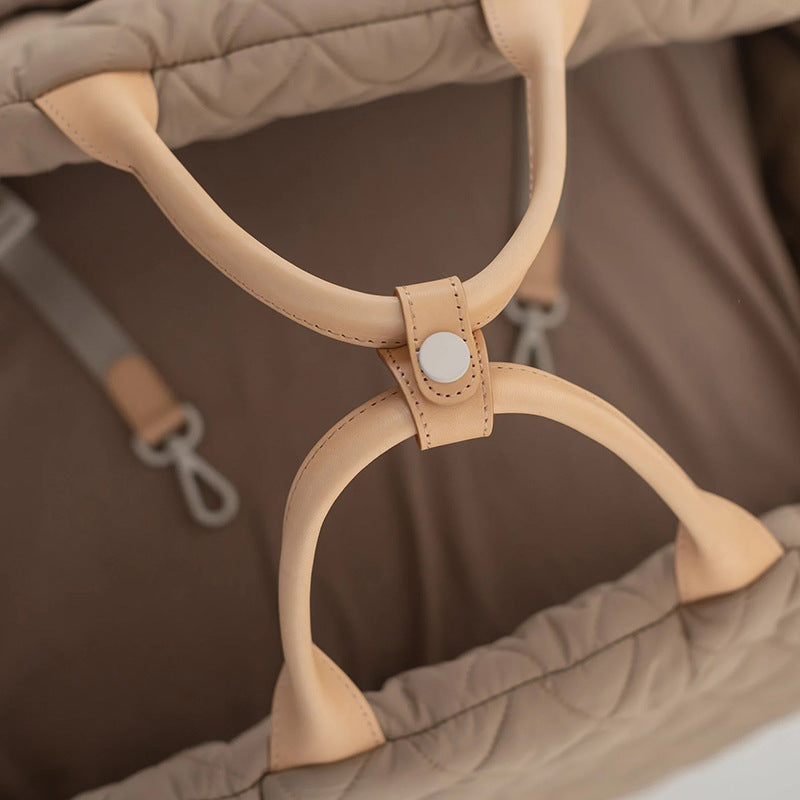 Luxury Quilted 2-in-1 Pet Travel Carrier & Car Booster Seat for Small Dogs(Pink)