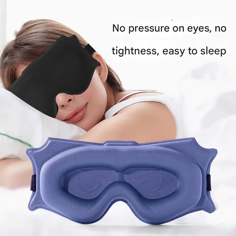 3pc 6D Contoured Zero-Pressure Sleep Mask - 360 Light Blocking Eye Mask with Adjustable Strap(Purple)