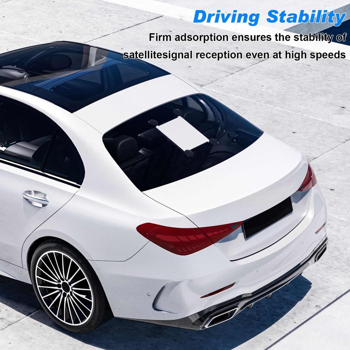 White and Black Heavy-Duty Suction Cup Mount for Starlink Mini - All-Weather Car, RV & Boat Bracket