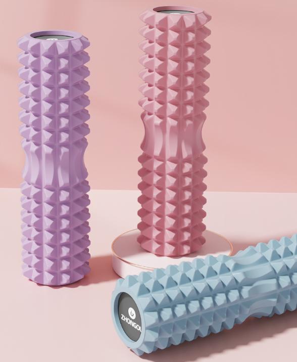 Pink High-Density 3D Trigger Point Foam Roller - Solid Core Massager for Deep Tissue Muscle Recovery & Yoga