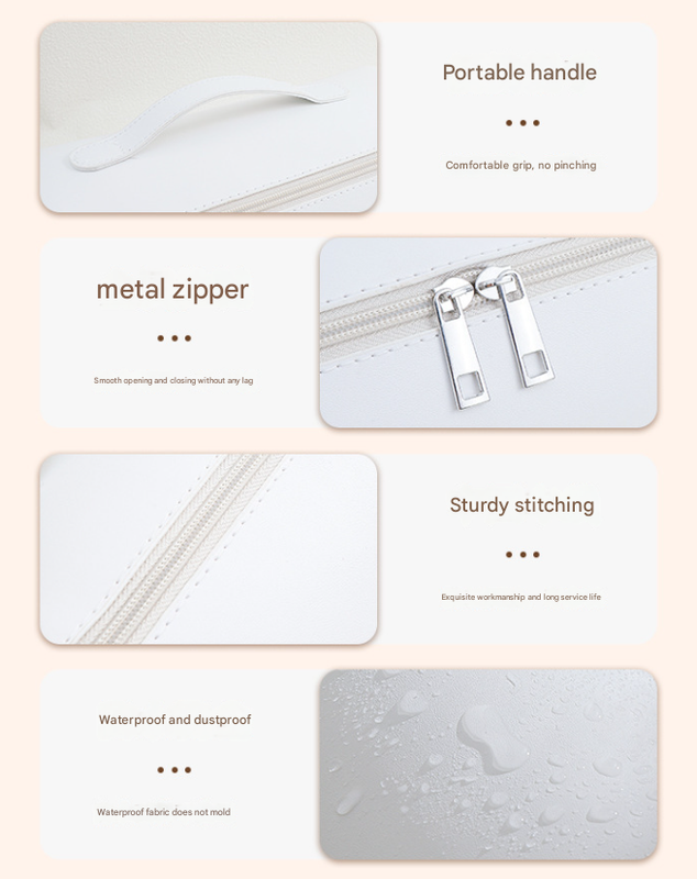 Brown Premium PU Leather Travel Case for Hair Styling Tools - Double Layer Waterproof Organizer Bag for Hair Dryer, Curler & Straightener