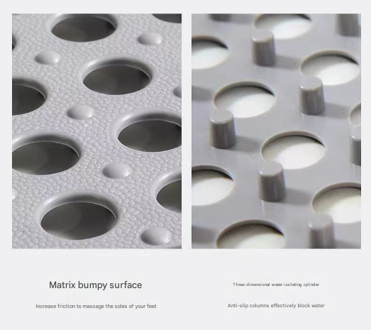 White And Yellow DIY Interlocking Non-Slip Floor Tiles - 12-Pack PVC Drainage Mat for Shower & Bathroom Safety