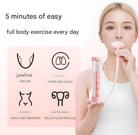 Blue Adjustable Breathing Exerciser & Respiratory Muscle Trainer - Lung Capacity, Core & Pelvic Floor Fitness Tool