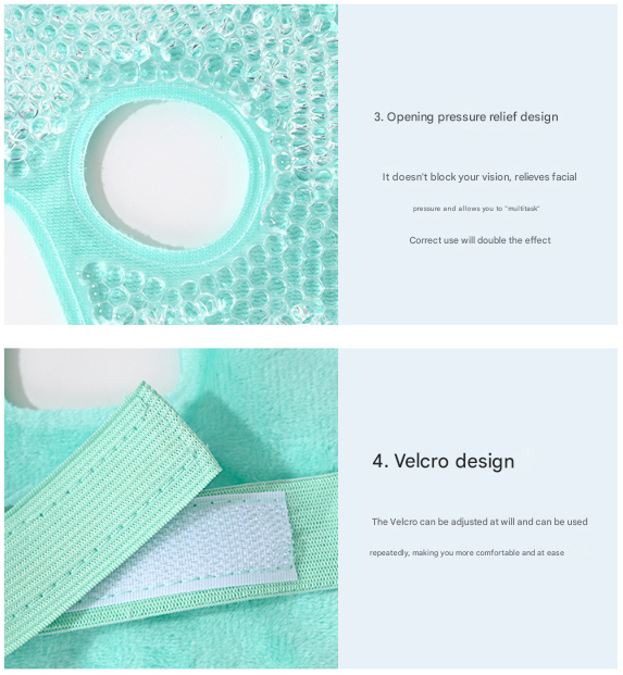 Green Reusable Cooling Gel Bead Face Mask and Eye Mask Set - Soothing Therapy for Puffy Eyes, Headaches and Facial Relaxation