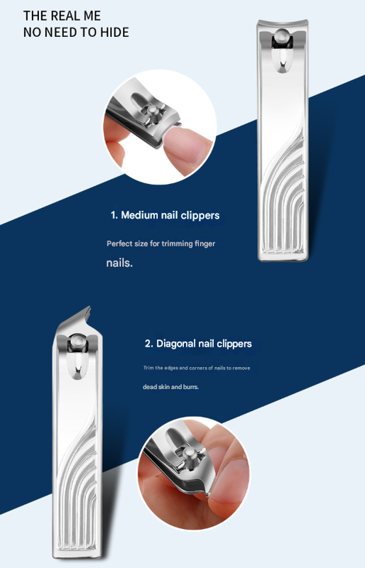 Dark Blue Mini Suitcase Manicure Set - 8-Piece Portable Grooming & Nail Care Travel Kit