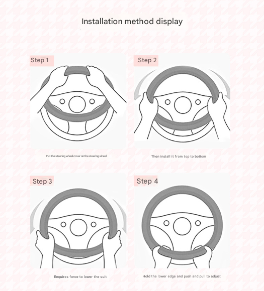 2-Pack (Type A + Type B)Black Sporty Carbon Fiber Leather Steering Wheel Cover - Universal 38cm Easy-Fit Elastic Grip