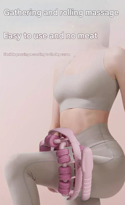 Black 360° Wrap-Around Muscle Roller - 28-Wheel Massager for Legs, Arms & Calves