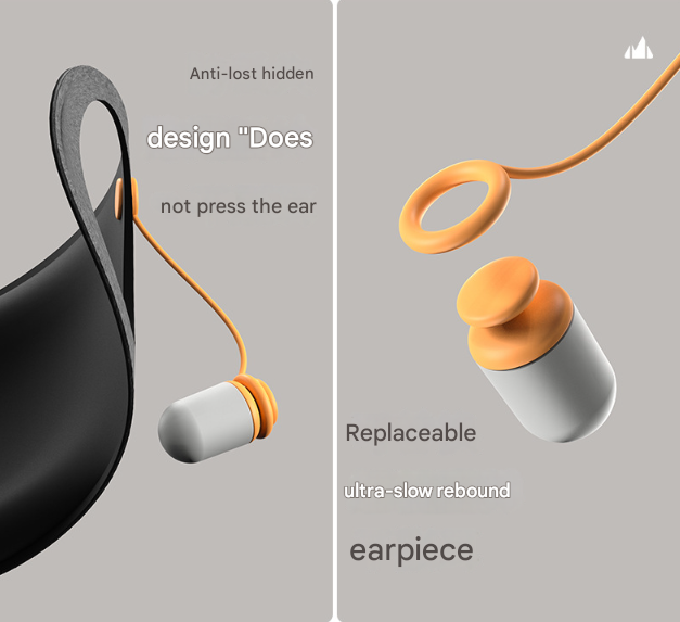 Grey 2-in-1 Blackout Sleep Mask with Integrated Noise Reducing Earplugs for Undisturbed Rest