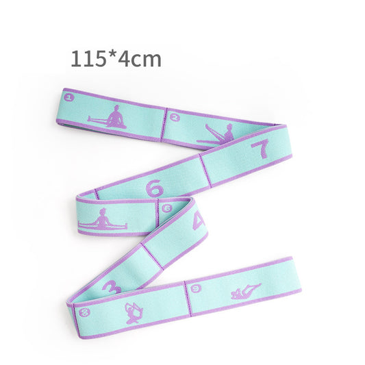 Blue and Purple 9-Loop Yoga Stretch Strap - Numbered Band for Flexibility and Physical Therapy