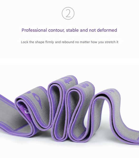 Blue and Purple 9-Loop Yoga Stretch Strap - Numbered Band for Flexibility and Physical Therapy