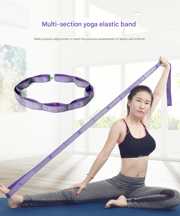 Pink and Blue 9-Loop Yoga Stretch Strap - Numbered Band for Flexibility and Physical Therapy