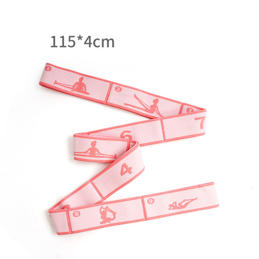 Pink 9-Loop Yoga Stretch Strap - Numbered Band for Flexibility and Physical Therapy