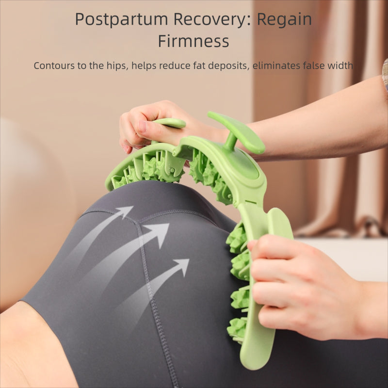 Green and White Removable Adjustable Wrap-Around Muscle Roller - 11-Wheel Deep Tissue Massager for Legs, Arms & Body