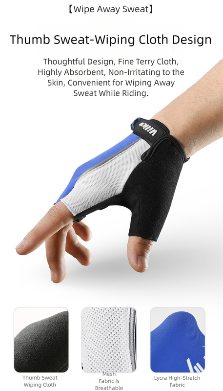 Size L Black Padded Half-Finger Cycling Gloves - Breathable Shock-Absorbing Workout Gloves for Gym & Fitness